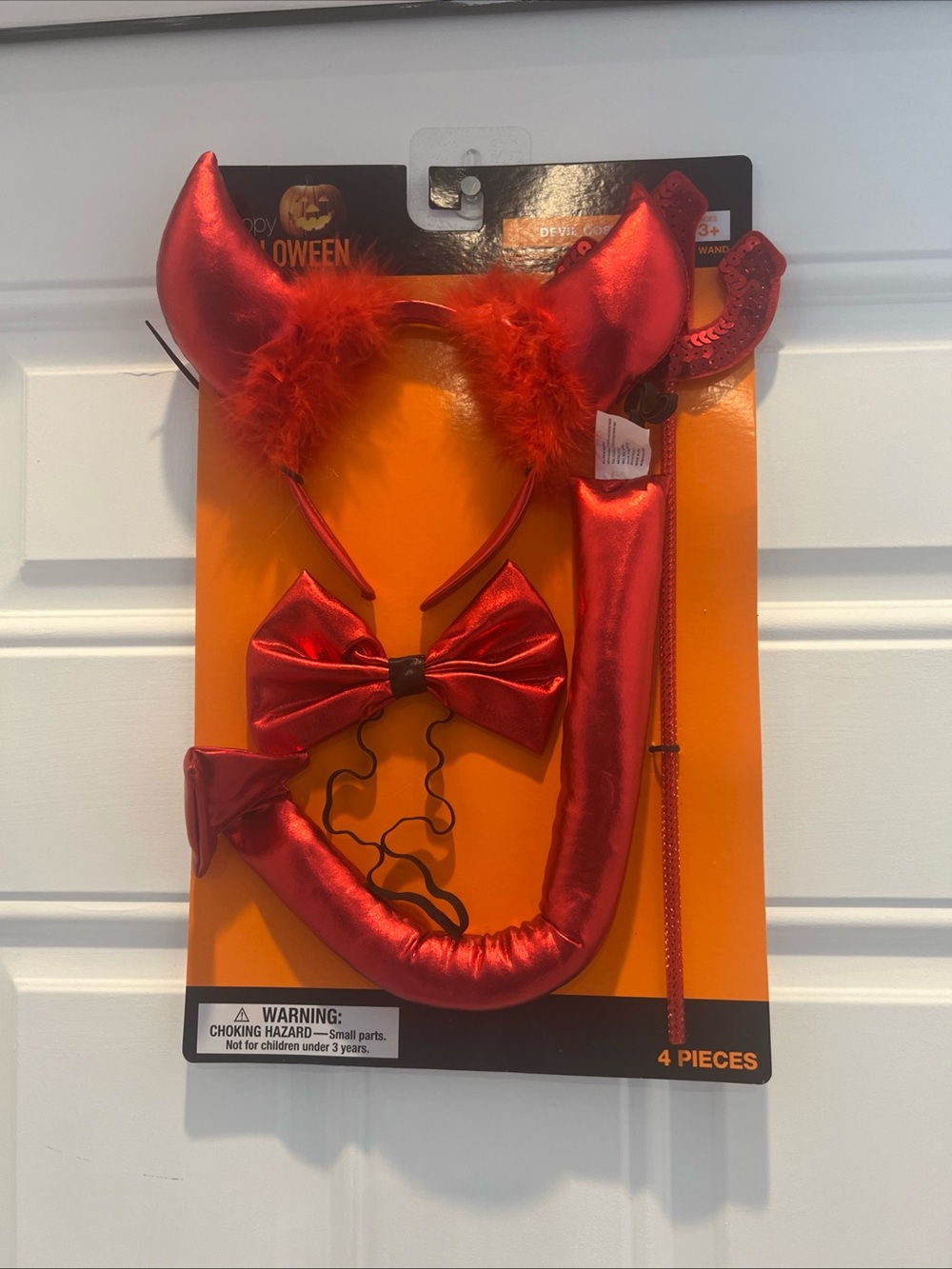 NEW Happy Halloween Devil Costume 4-Piece Accessories Set Ages 3+